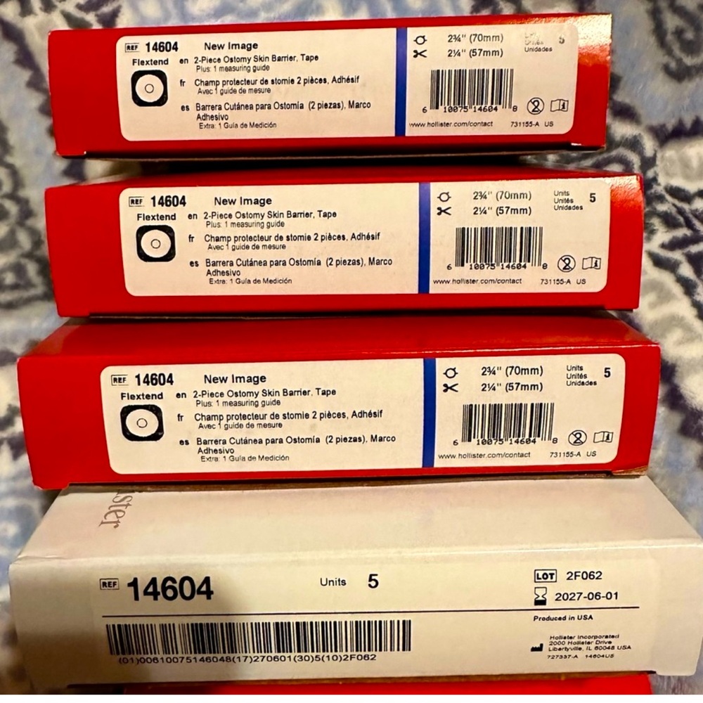 Hollister 14604 (4 full boxes, 5 count) AND No. 18134, open box 8 count.